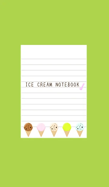 [LINE着せ替え] アイスクリームノート/レッド/グリーンの画像1