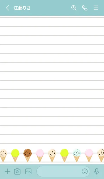 [LINE着せ替え] アイスクリームノート/ミント/ピンクの画像2