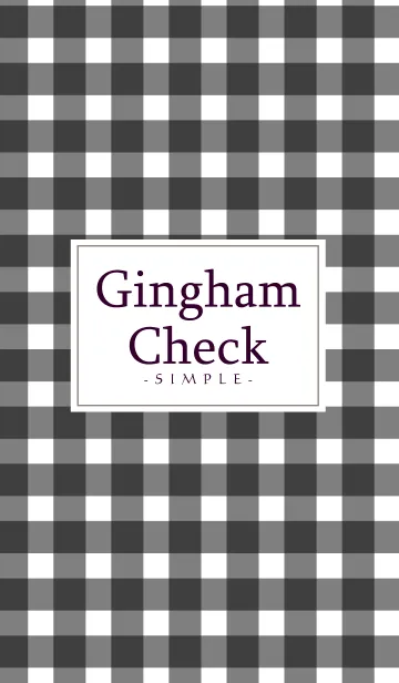 [LINE着せ替え] Gingham Check Black - SIMPLE 15の画像1