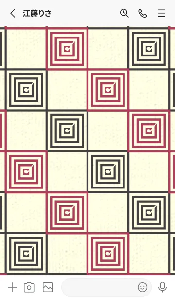 [LINE着せ替え] 和音 市松模様 音符  ワインレッドの画像2