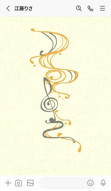 [LINE着せ替え] 和音 流水-音楽記号  山吹色の画像2