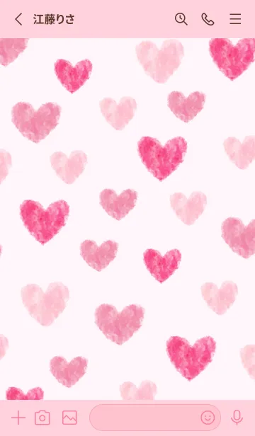 [LINE着せ替え] 大人 水彩 ハート14の画像2