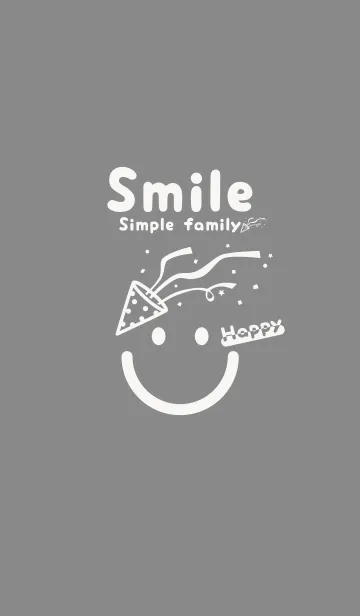 [LINE着せ替え] スマイル＆ハッピー バトルシップグレイの画像1