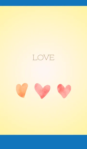 [LINE着せ替え] 水彩風のハート 白と青の画像1