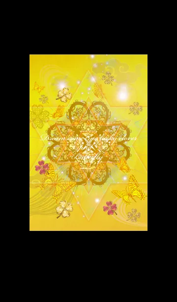 [LINE着せ替え] 金運を最強にする✨ゴールド四葉と蝶✨の画像1