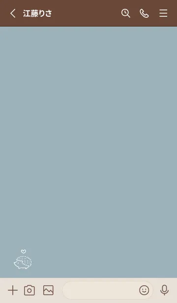 [LINE着せ替え] 幸運のハリネズミ -ブルーグレー- ハートの画像2