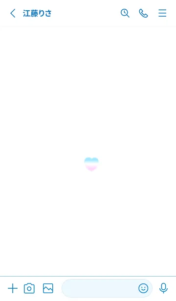 [LINE着せ替え] ふんわりしハート/水色ピンク シンプルの画像2