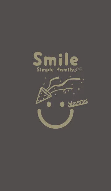 [LINE着せ替え] スマイル＆ハッピー 消炭色の画像1