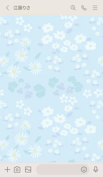 [LINE着せ替え] HANAEMI small flower Blueの画像2