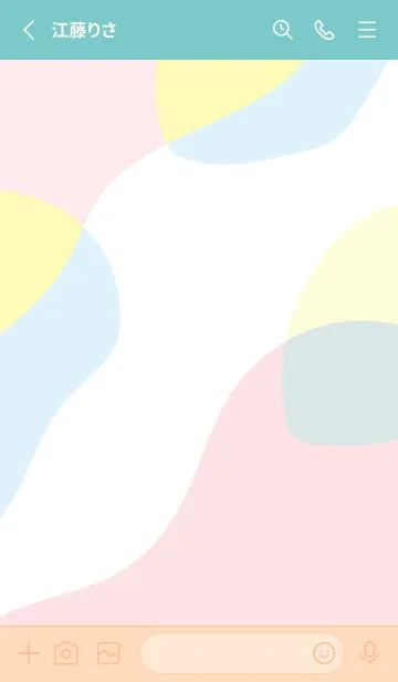 [LINE着せ替え] ゆがんだ円形 ピンクと水色の画像2