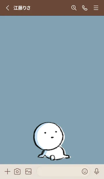 [LINE着せ替え] ベージュと青 : まる 6の画像2