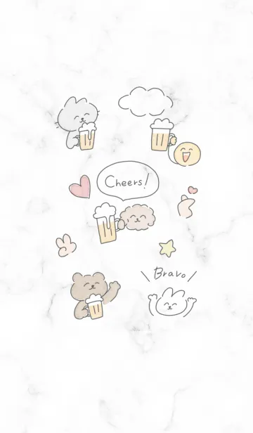 [LINE着せ替え] 乾杯♡グレー01_1の画像1