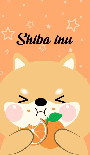 [LINE着せ替え] Shiba Inu Love Orange Theme (JP)の画像1