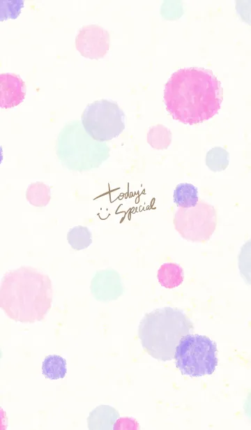 [LINE着せ替え] 水彩 丸 ピンク パープル22の画像1