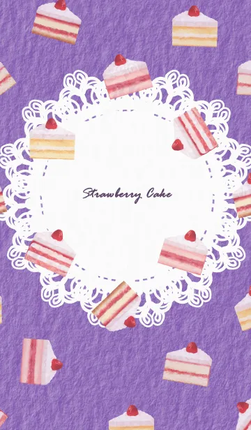 [LINE着せ替え] Strawberry Cake 1 - 07-01 パープル Ver.iの画像1