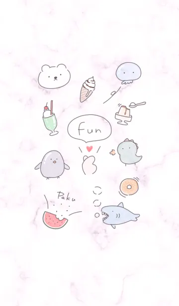 [LINE着せ替え] ゆるい仲間♡pinkpurple11_1の画像1