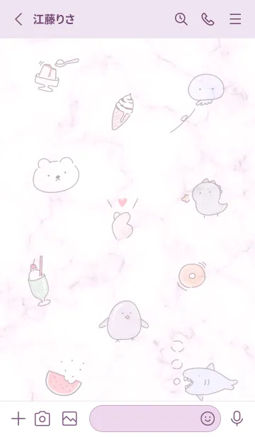 [LINE着せ替え] ゆるい仲間♡pinkpurple11_1の画像2