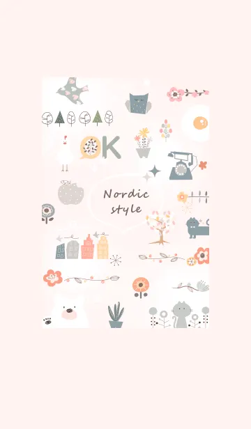 [LINE着せ替え] 北欧デザイン♡babypink09_1の画像1