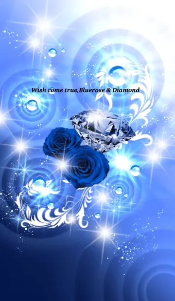 [LINE着せ替え] 「神の奇跡❤」青い薔薇とダイヤモンドの画像1