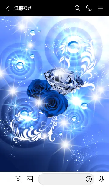 [LINE着せ替え] 「神の奇跡❤」青い薔薇とダイヤモンドの画像2