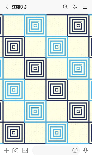 [LINE着せ替え] 和音 市松模様 音符  パステルブルーの画像2