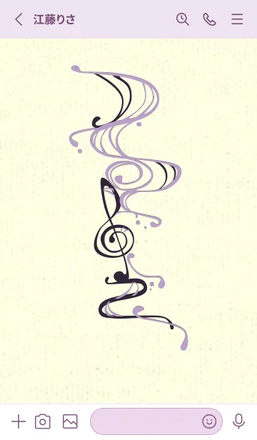 [LINE着せ替え] 和音 流水-音楽記号  ペールクロッカスの画像2