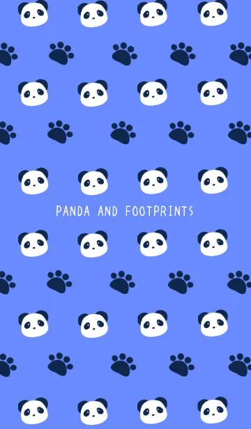 [LINE着せ替え] パンダと足跡の着せかえ/ヒヤシンスブルーの画像1