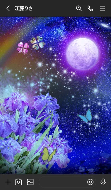 [LINE着せ替え] 運気上昇✨満月と花菖蒲の画像2