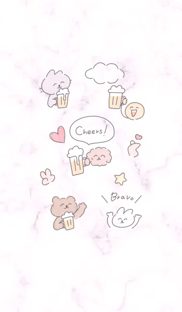 [LINE着せ替え] 乾杯♡pinkpurple11_1の画像1