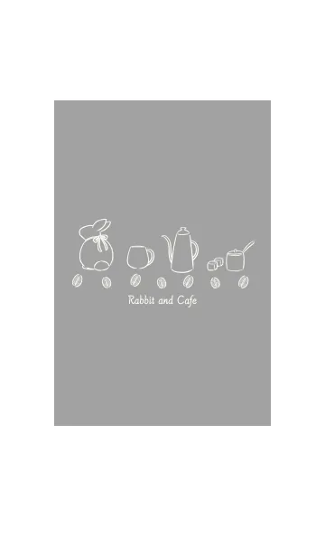 [LINE着せ替え] 兎とカフェ -グレー-の画像1