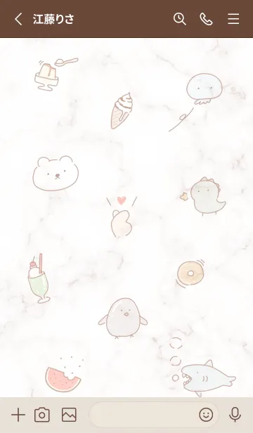 [LINE着せ替え] ゆるい仲間♡pinkbrown08_1の画像2