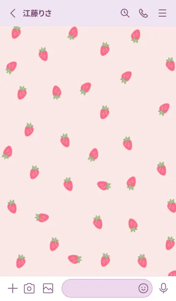 [LINE着せ替え] strawberry_pattern (lavender pink)の画像2