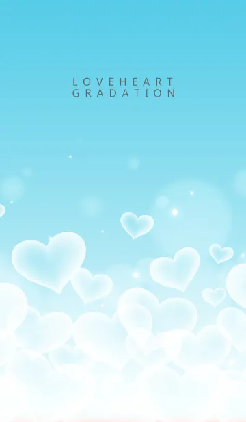 [LINE着せ替え] LOVE HEART GRADATION Blue&White 5の画像1