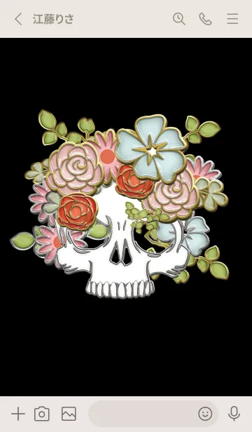 [LINE着せ替え] Enamel Pin FLOWER SKULL 77の画像2