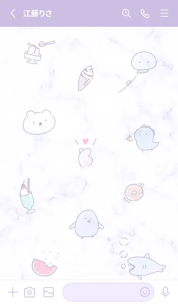 [LINE着せ替え] ゆるい仲間♡purple12_1の画像2