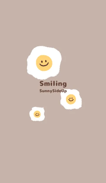 [LINE着せ替え] にこにこ 目玉焼き 英語 - ブラウン+ 12の画像1