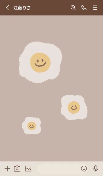 [LINE着せ替え] にこにこ 目玉焼き 英語 - ブラウン+ 12の画像2