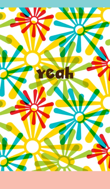 [LINE着せ替え] ポップ花 ピンクと水色の画像1