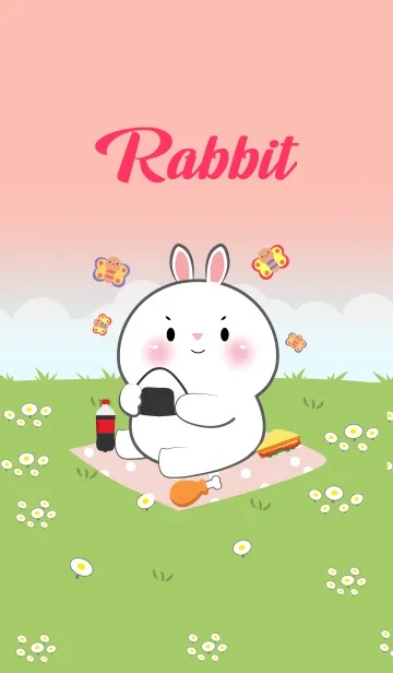 [LINE着せ替え] White Rabbit Love Picnic Theme (JP)の画像1