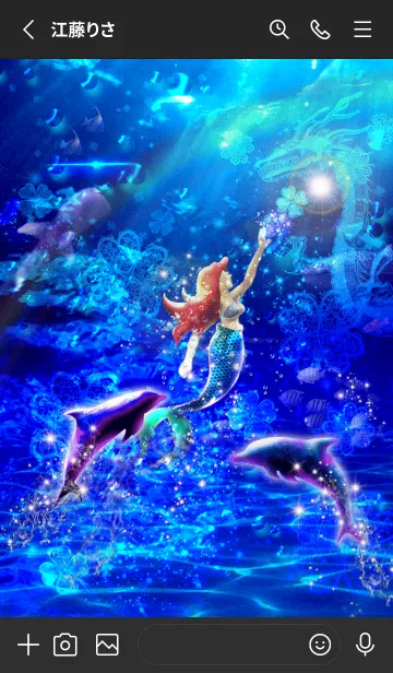[LINE着せ替え] 願いが叶う✨マーメイドとイルカ2の画像2