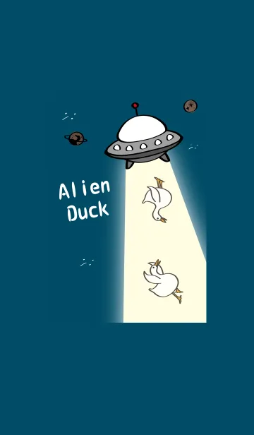 [LINE着せ替え] ガーガー？エイリアン！（神秘青）の画像1