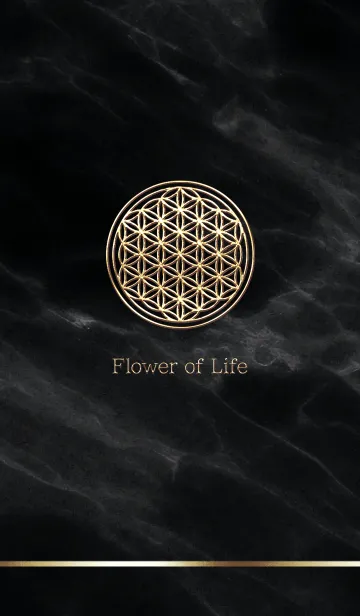 [LINE着せ替え] Flower of Life - Gold (S) - ブラックの画像1