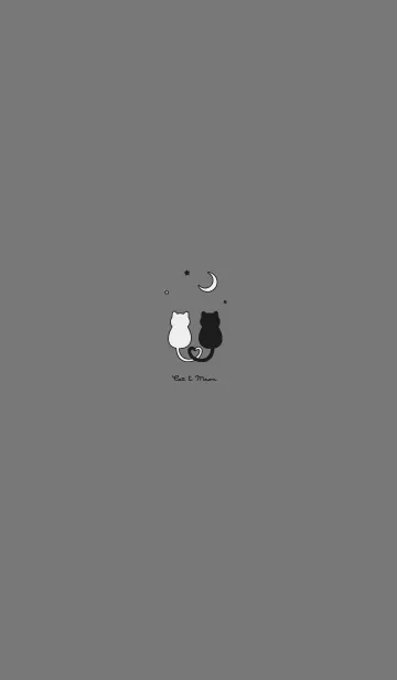 [LINE着せ替え] ネコと月。 グレーブラックの画像1
