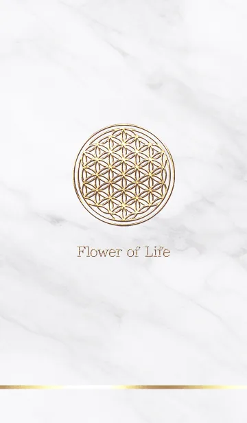 [LINE着せ替え] Flower of Life - Gold (S) - ホワイトの画像1