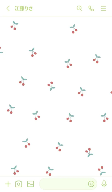 [LINE着せ替え] cherry_pattern #yellowgreenの画像2