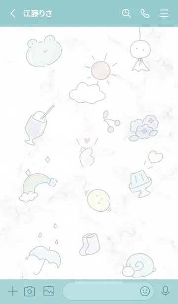 [LINE着せ替え] ほんわかな梅雨♡bluegreen06_1の画像2