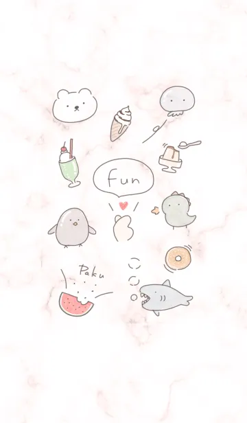 [LINE着せ替え] ゆるい仲間♡babypink09_1の画像1