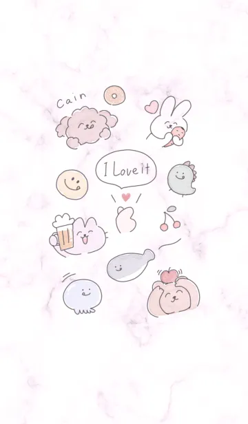 [LINE着せ替え] おいしい顔♡pinkpurple11_1の画像1