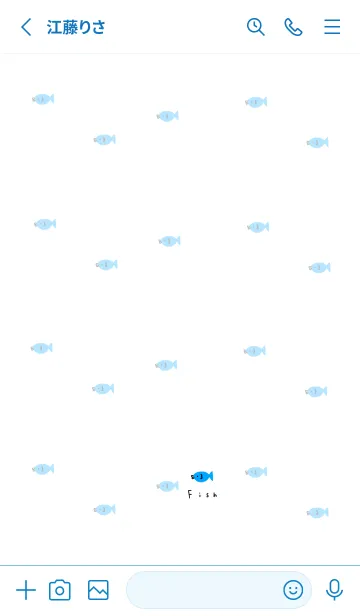 [LINE着せ替え] ホワイト。シンプル。魚。の画像2