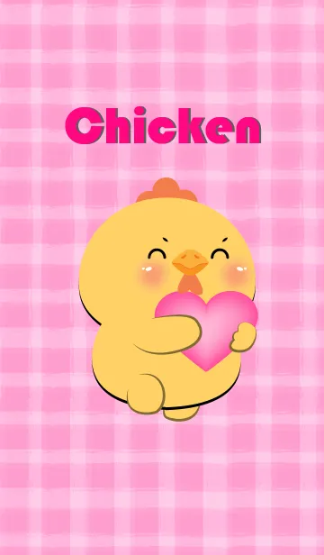 [LINE着せ替え] Simple Chicken and Pink Theme (JP)の画像1